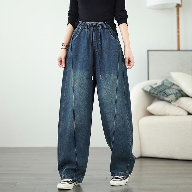 Autumn/Winter Retro Loose High Waist Denim Harem Pants for Women L темно-синього кольору
Autumn/Winter Retro Loose High Waist Denim Harem Pants for Women L темно-синього кольору