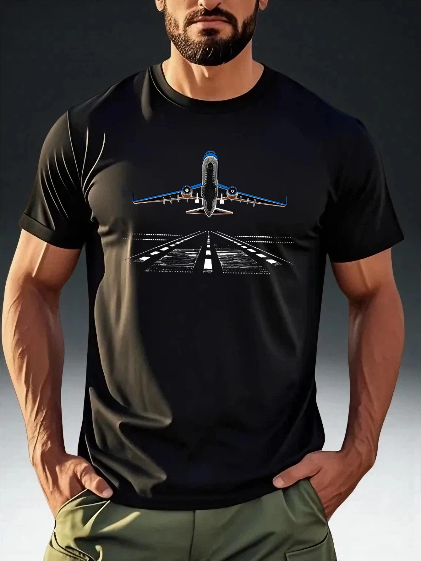 Men S Workwear Style T-Shirt with Takeoff Moment Airplane Print M
Men S Workwear Style T-Shirt with Takeoff Moment Airplane Print M