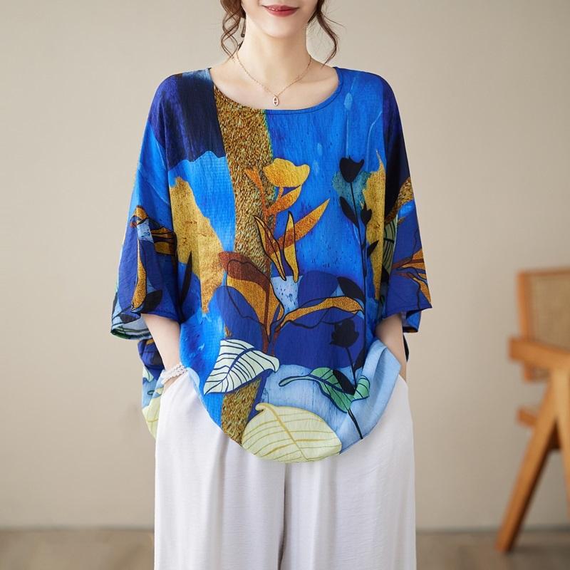 Повседневная свободная футболка большого размера из хлопка с короткими рукавами и цветочным принтом, женская летняя футболка
Повседневная свободная футболка большого размера из хлопка с короткими рукавами и цветочным принтом, женская летняя футболка