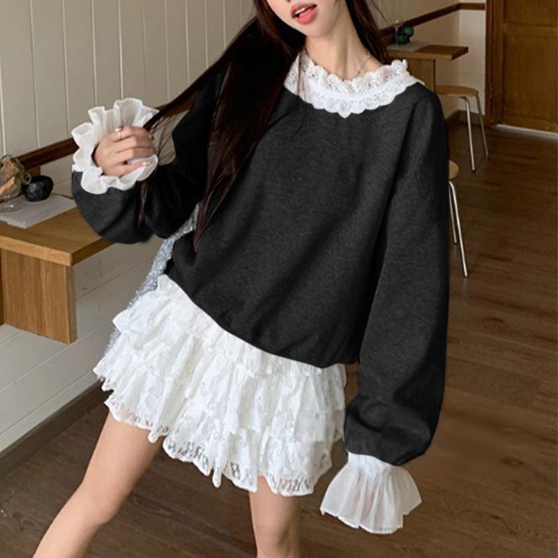 VONDA Женский кружевной вязаный пуловер с длинным рукавом, пэчворк, повседневная блузка 4XL чёрный
VONDA Женский кружевной вязаный пуловер с длинным рукавом, пэчворк, повседневная блузка 4XL чёрный