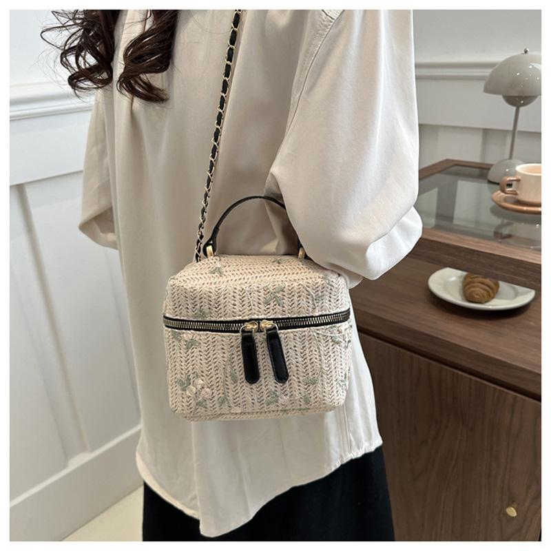 Fashion Straw Handbags Top-handle Bags For Women Casual Versatile Crossbody Shoulder Bag With Chain Strap Summer Bucket Bags
Fashion Straw Handbags Top-handle Bags For Women Casual Versatile Crossbody Shoulder Bag With Chain Strap Summer Bucket Bags