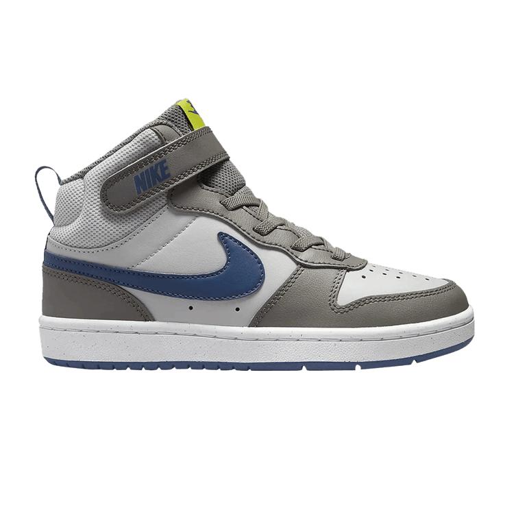 Детские кроссовки Nike Court Borough Mid 2 PS Grey Fog Mystic Navy, атомно-зеленые, оловянные, CD7783-007 
Детские кроссовки Nike Court Borough Mid 2 PS Grey Fog Mystic Navy, атомно-зеленые, оловянные, CD7783-007