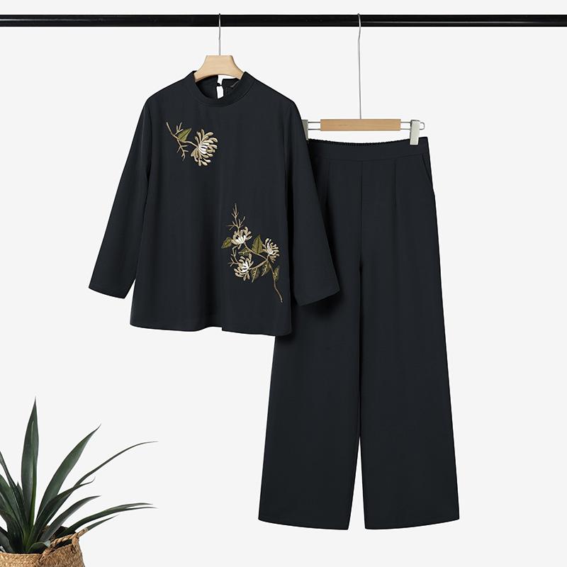 ZANZEA Женская блузка с длинным рукавом и вышивкой и брюки, повседневные костюмы-двойки 5XL темно-синий
ZANZEA Женская блузка с длинным рукавом и вышивкой и брюки, повседневные костюмы-двойки 5XL темно-синий