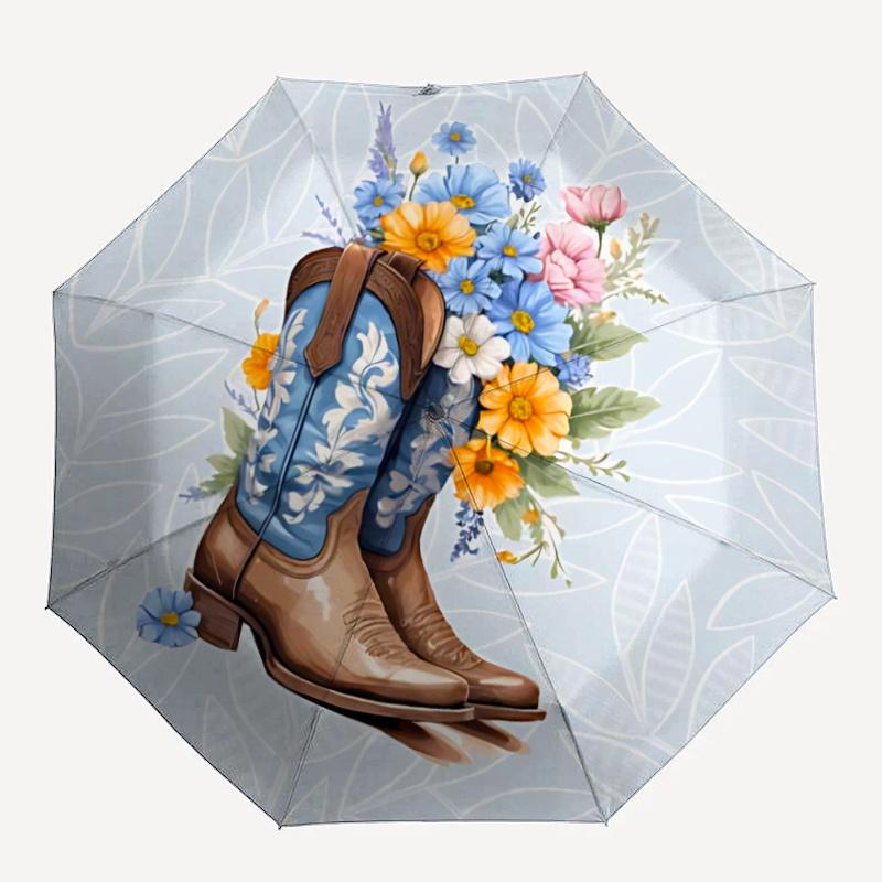 1pc Cowboy Boots Flowers Automatic Open/close Umbrella, 8-Rib sturdy structure, Portable Travel Umbrella, Parties, Everyday Use, Outdoor Accessory f21
1pc Cowboy Boots Flowers Automatic Open/close Umbrella, 8-Rib sturdy structure, Portable Travel Umbrella, Parties, Everyday Use, Outdoor Accessory f21