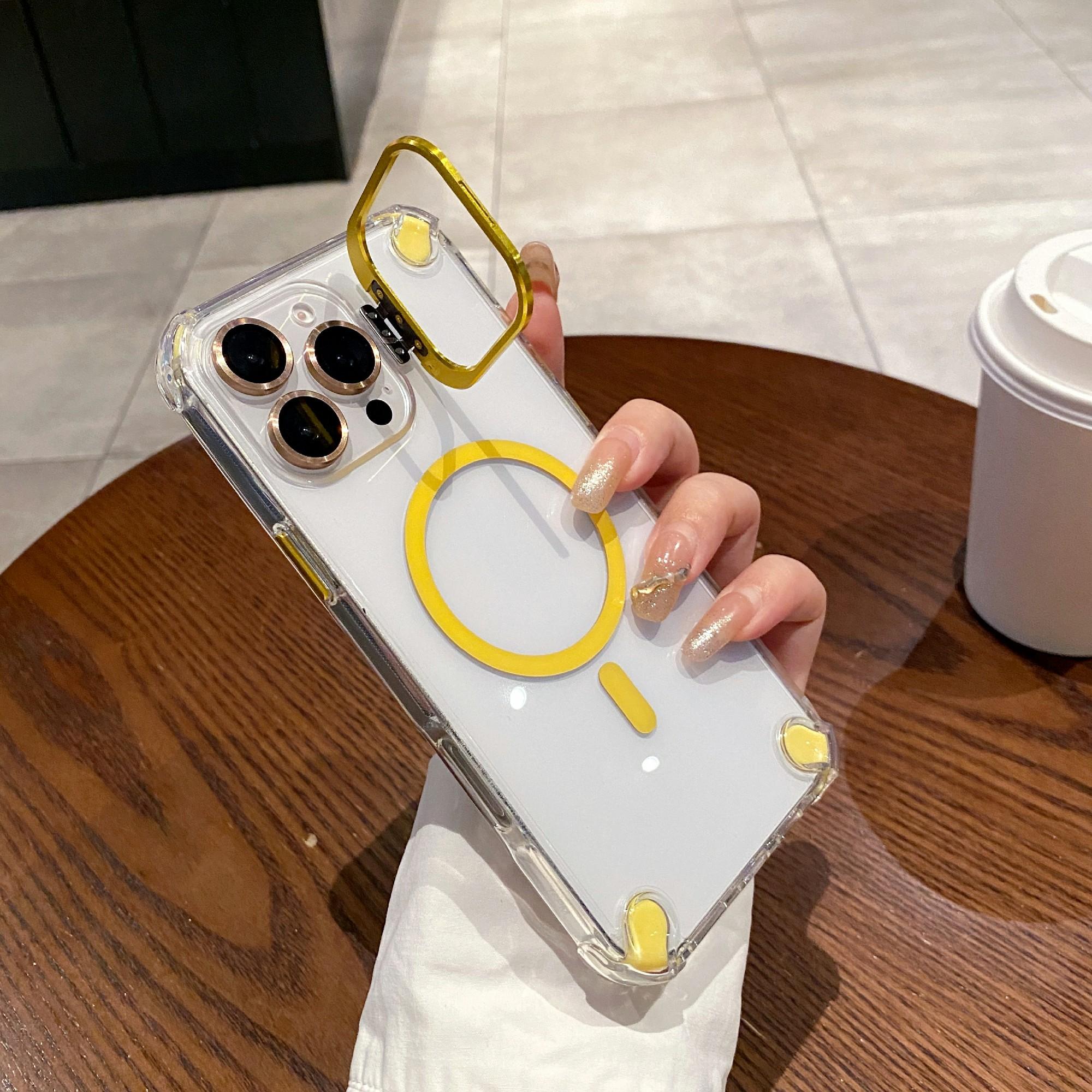 For iPhone 16 Pro Max Magnetic Clear Case Shockproof Hybrid Phone Shell with Camera Lens Frame Kickstand Gold
For iPhone 16 Pro Max Magnetic Clear Case Shockproof Hybrid Phone Shell with Camera Lens Frame Kickstand Gold