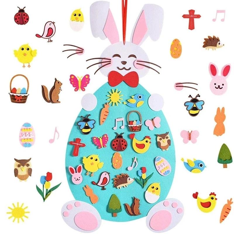 DIY Felt Easter Rabbit Pendant Set Colorful Eggs Chick Puzzle Wall Hanging Ornament for 2025 Spring Easter Party Decoration Gift
DIY Felt Easter Rabbit Pendant Set Colorful Eggs Chick Puzzle Wall Hanging Ornament for 2025 Spring Easter Party Decoration Gift