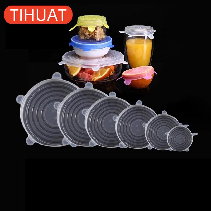 6 шт. Многоразовые силиконовые крышки для еды/посуды 6pcs белый
6 шт. Многоразовые силиконовые крышки для еды/посуды 6pcs белый