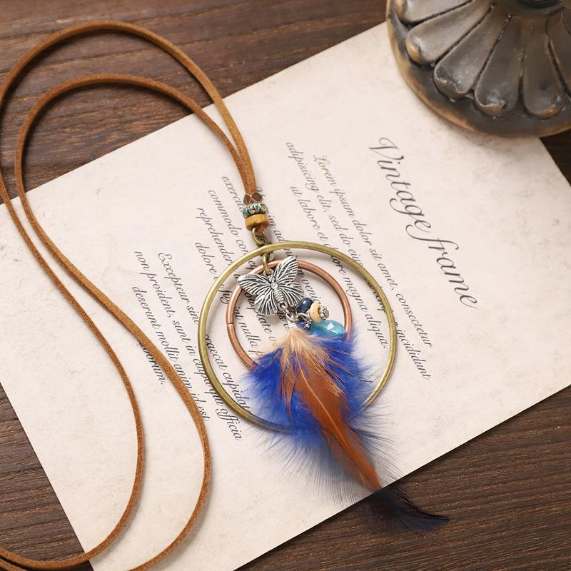 Bohemian Vintage Feather Necklace Exotic Tassel Long Sweater Chain Niche Vacation Accessories Women
Bohemian Vintage Feather Necklace Exotic Tassel Long Sweater Chain Niche Vacation Accessories Women
