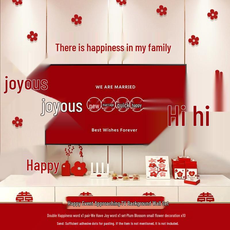 Wedding Double Happiness Pull Flower Decor for Bedroom and TV Wall No Specification
Wedding Double Happiness Pull Flower Decor for Bedroom and TV Wall No Specification