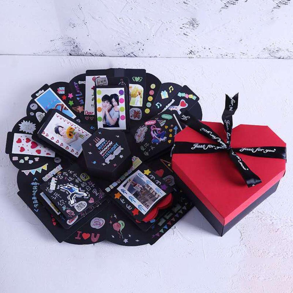Paper Love Heart Explosion Box Self-adhesion DIY Handmade Photo Album Wedding Proposal чорний/червоний
Paper Love Heart Explosion Box Self-adhesion DIY Handmade Photo Album Wedding Proposal чорний/червоний