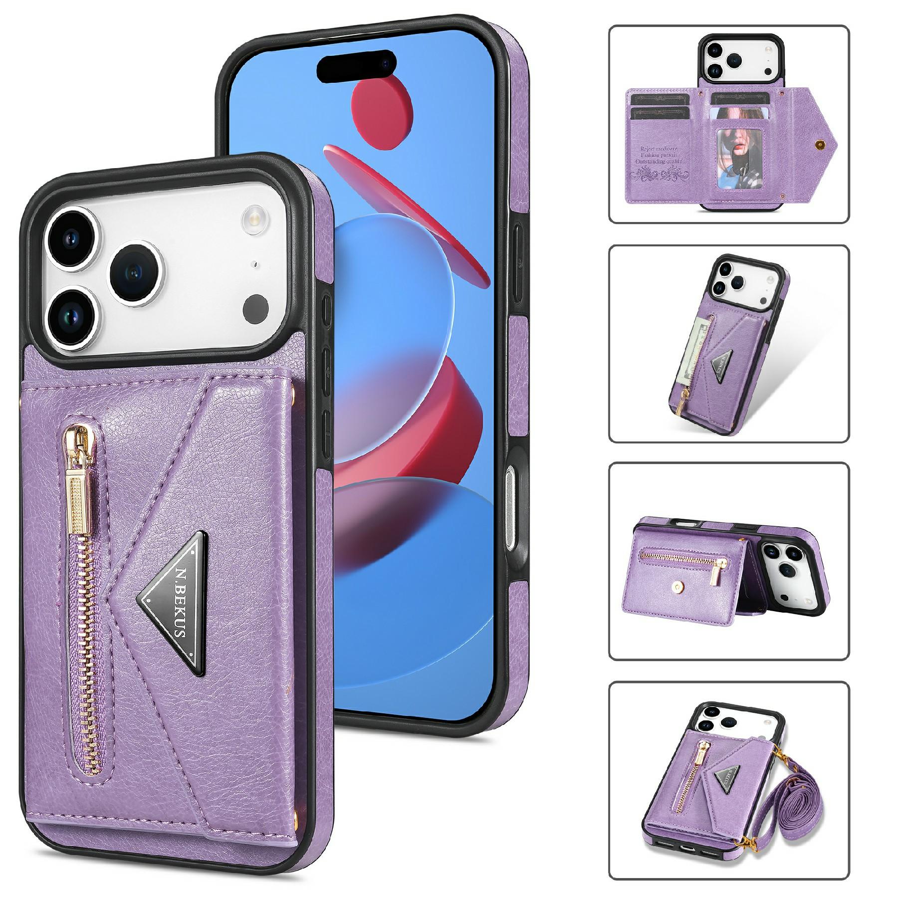 N.BEKUS For iPhone 17 Pro Leather Zipper Case Card Holder Phone Cover with Shoulder Strap
N.BEKUS For iPhone 17 Pro Leather Zipper Case Card Holder Phone Cover with Shoulder Strap