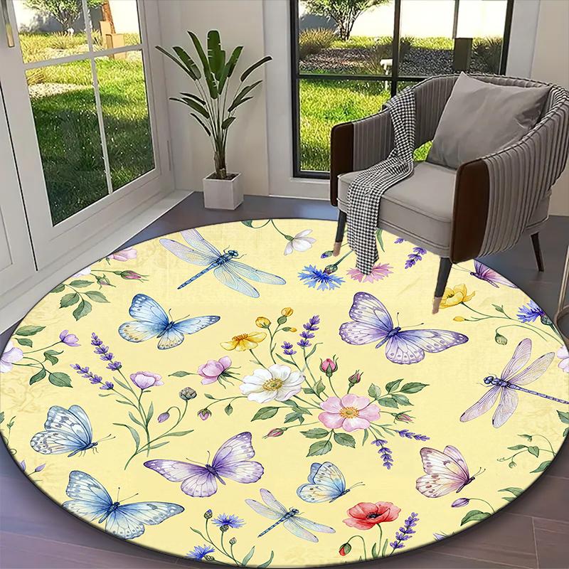 1pc Pale Beige Butterfly Floral Printed Chair Rug for Home Office Use, Living Room Kitchen Game Room Round Carpet Diameter 60cm
1pc Pale Beige Butterfly Floral Printed Chair Rug for Home Office Use, Living Room Kitchen Game Room Round Carpet Diameter 60cm