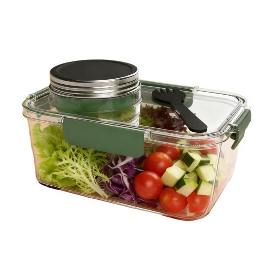 Salad To-Go Container with Dressing Cup Leak-Proof Mason Jar BPA-Free Plastic Lunch Box for Home Office Travel 1pc
Salad To-Go Container with Dressing Cup Leak-Proof Mason Jar BPA-Free Plastic Lunch Box for Home Office Travel 1pc