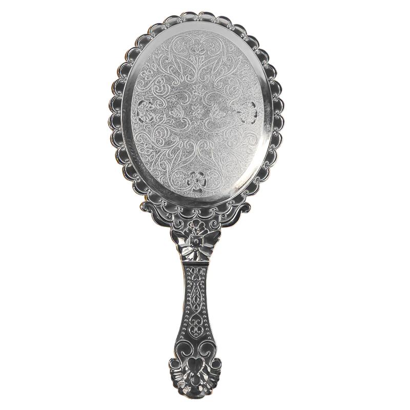 1PC Makeup Mirror Gift Retro Design European Style Electroplated Pattern Portable Rose Carving Practical 10.5x24.6cm срібний
1PC Makeup Mirror Gift Retro Design European Style Electroplated Pattern Portable Rose Carving Practical 10.5x24.6cm срібний