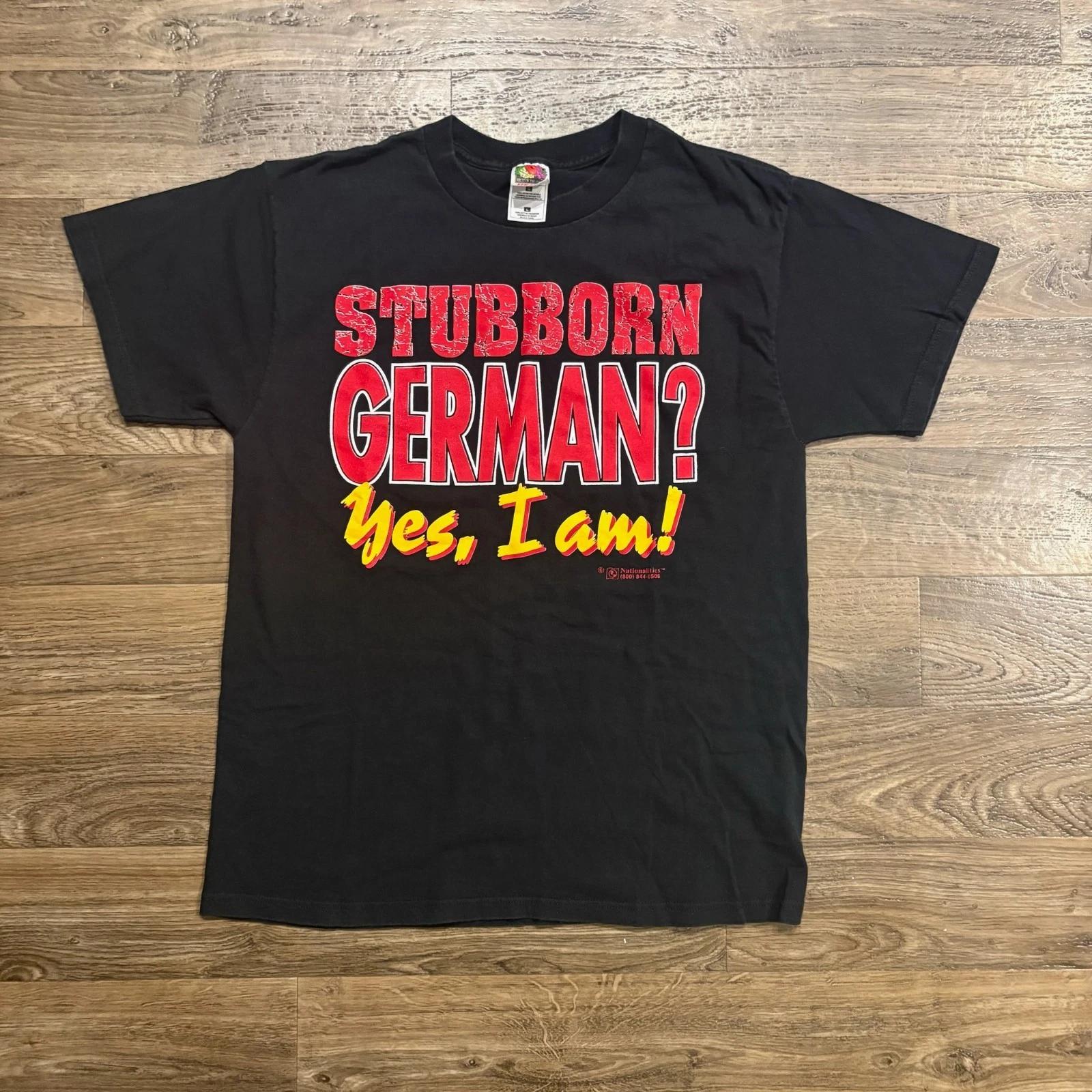 Vintage / 90s Stubborn German Yes I Am Black Graphic T Shirt Funny Size L Humor 3XL
Vintage / 90s Stubborn German Yes I Am Black Graphic T Shirt Funny Size L Humor 3XL