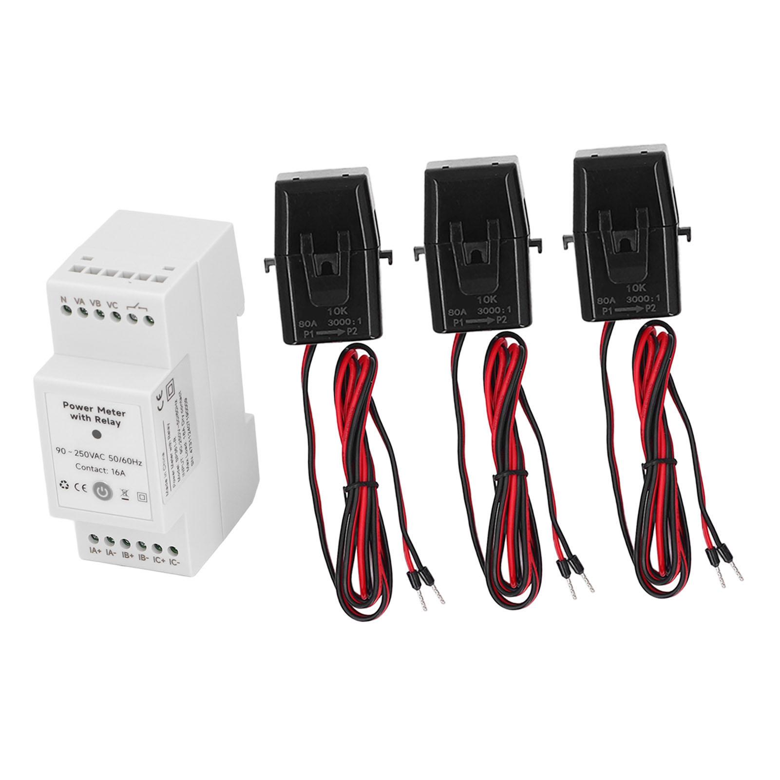 Побутовий лічильник електроенергії 90‑250ВА 3-фазний лічильник струму, напруги, амперажу та енергії з 3 струмовими трансформаторами-кліщами
Побутовий лічильник електроенергії 90‑250ВА 3-фазний лічильник струму, напруги, амперажу та енергії з 3 струмовими трансформаторами-кліщами