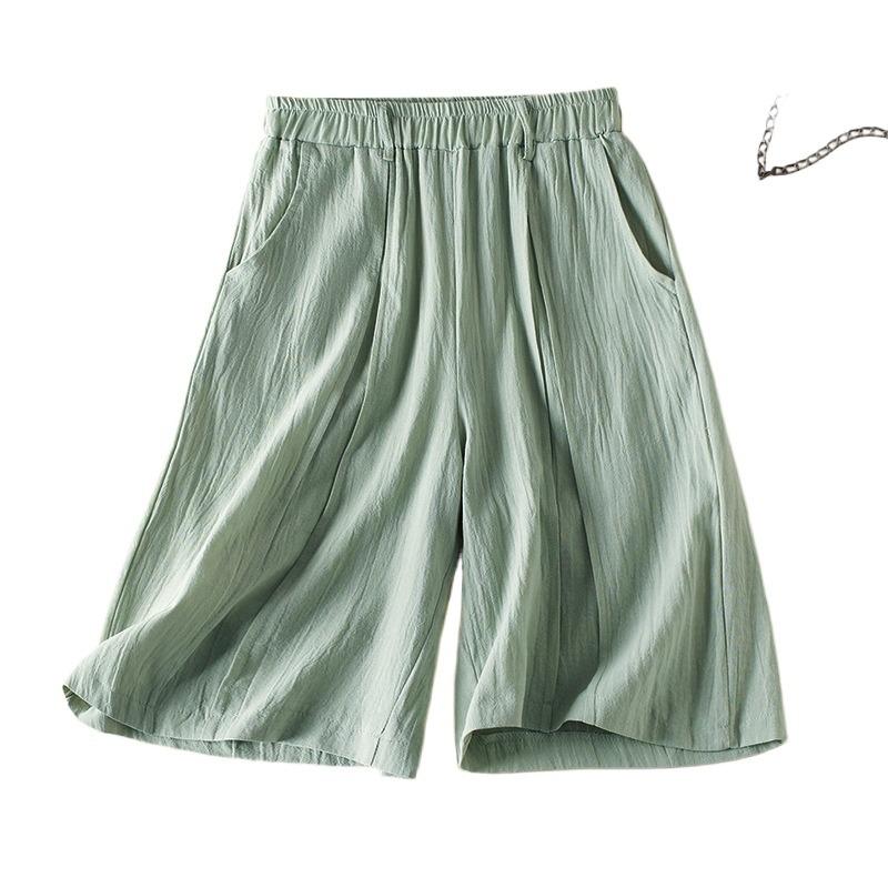 Real shot summer new cotton and linen high waist casual and thin solid color wide leg five-point medium pants women L темно-зеленого
Real shot summer new cotton and linen high waist casual and thin solid color wide leg five-point medium pants women L темно-зеленого