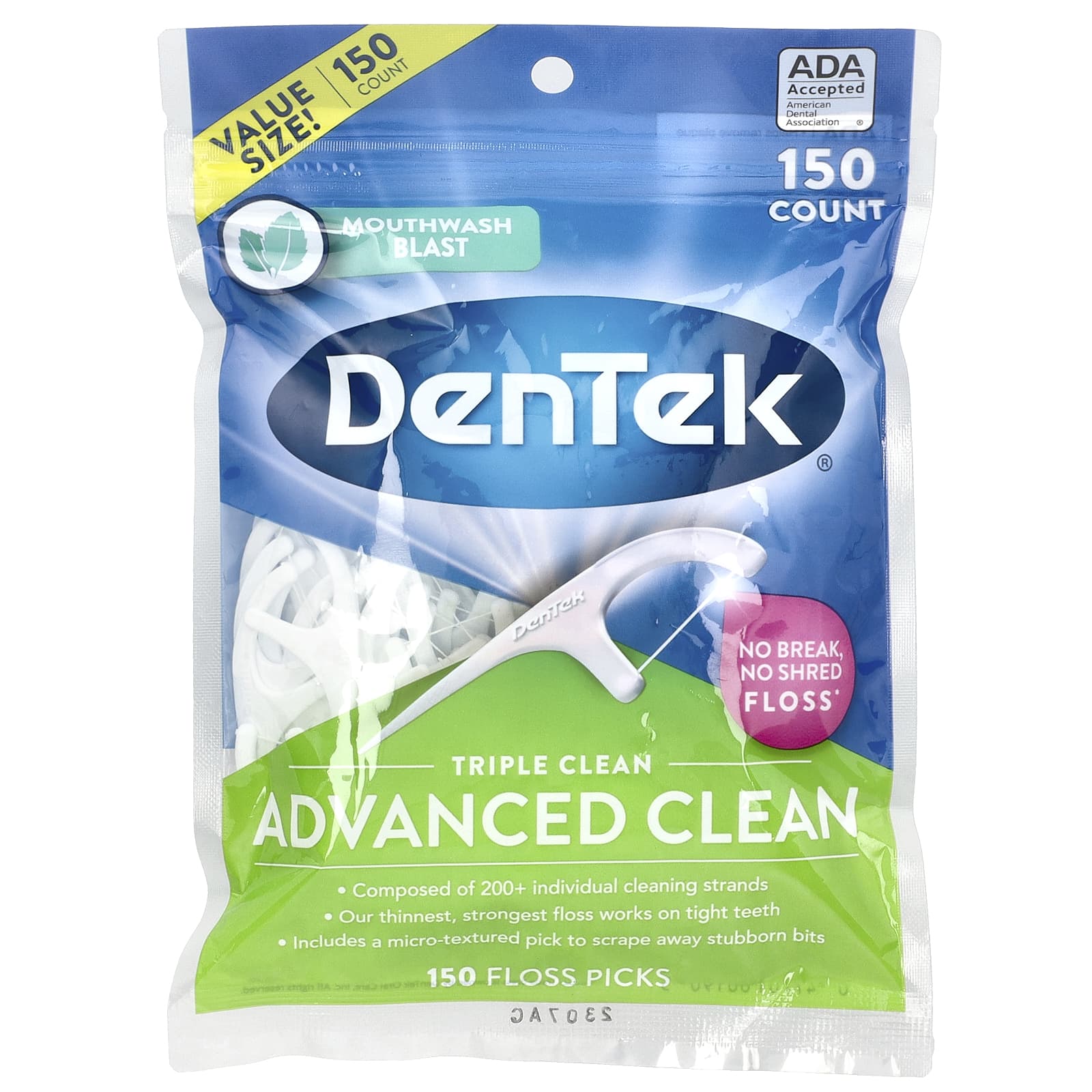 DenTek, Advanced Clean Disposable Dental Floss, ополіскувач для ротової порожнини Blast, 150 одноразових зубних ниток
DenTek, Advanced Clean Disposable Dental Floss, ополіскувач для ротової порожнини Blast, 150 одноразових зубних ниток