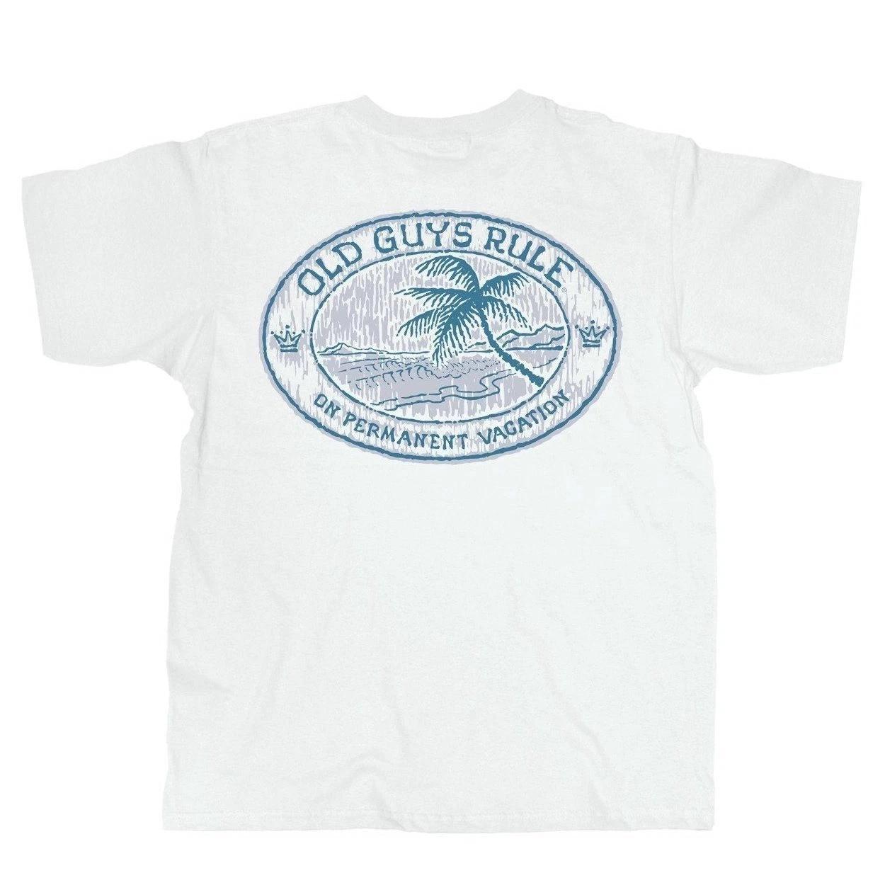 New OLD GUYS RULE T Shirt PERMANENT VACATION, white, Palm Trees 3XL
New OLD GUYS RULE T Shirt PERMANENT VACATION, white, Palm Trees 3XL