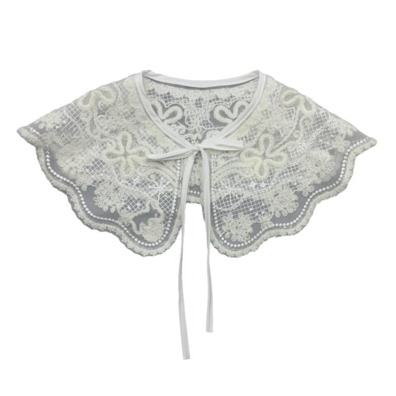 Fashion Detachable Fake Collar Faux Pearl Button Shawl Wrap Women Embroidery Floral Sequins Necklace Lightweight Capelet
Fashion Detachable Fake Collar Faux Pearl Button Shawl Wrap Women Embroidery Floral Sequins Necklace Lightweight Capelet