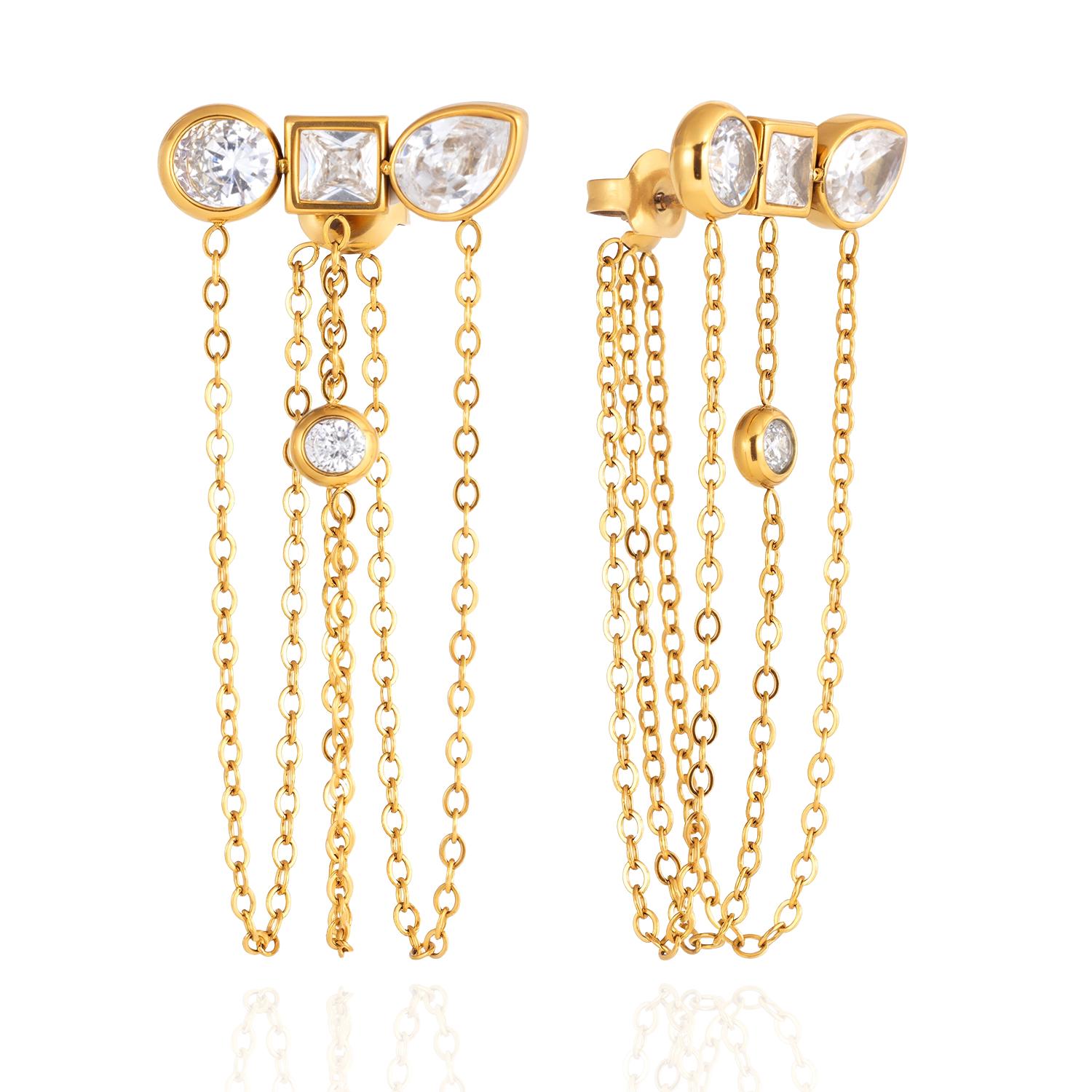 Yori Exquisite Sparkling White Cubic Zirconia Tassel Earrings Daily Stainless Steel Versatile Popular Pvd Waterproof Jewelry
Yori Exquisite Sparkling White Cubic Zirconia Tassel Earrings Daily Stainless Steel Versatile Popular Pvd Waterproof Jewelry