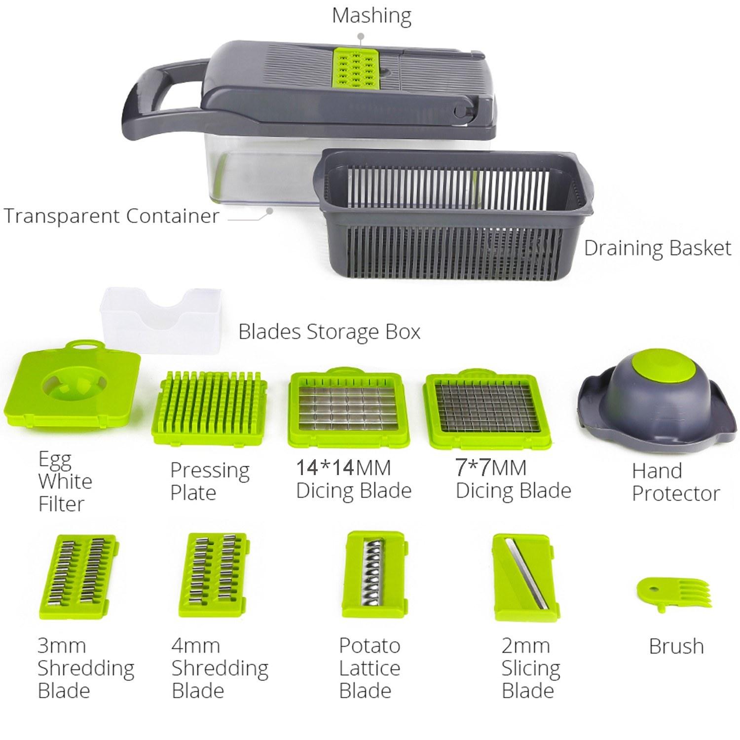 Vegetable Cutter Fruit Slicer Anti-rust Multifunctional Potato Peeler Carrot Grater Garlic Crusher Kitchen Accessories Type A 
Vegetable Cutter Fruit Slicer Anti-rust Multifunctional Potato Peeler Carrot Grater Garlic Crusher Kitchen Accessories Type A