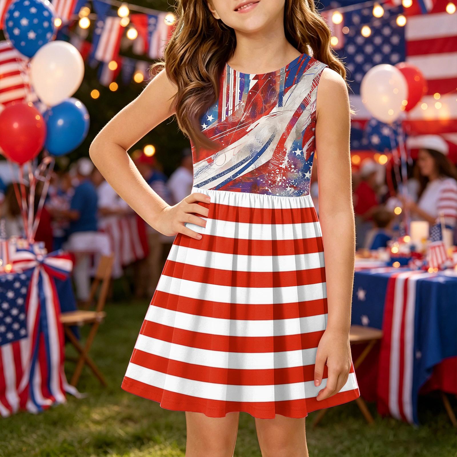 Girls Summer Princess Dress - A-Line Vest Splice Dress Independence Day 160 кавун червоний колір
Girls Summer Princess Dress - A-Line Vest Splice Dress Independence Day 160 кавун червоний колір