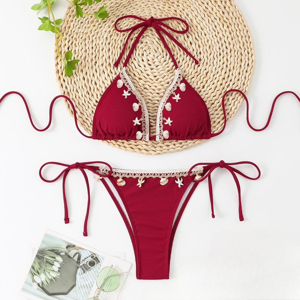 Европейский и американский купальник с застежкой на шее и треугольными чашечками, пляжное сексуальное бикини XL темно-красного
Европейский и американский купальник с застежкой на шее и треугольными чашечками, пляжное сексуальное бикини XL темно-красного