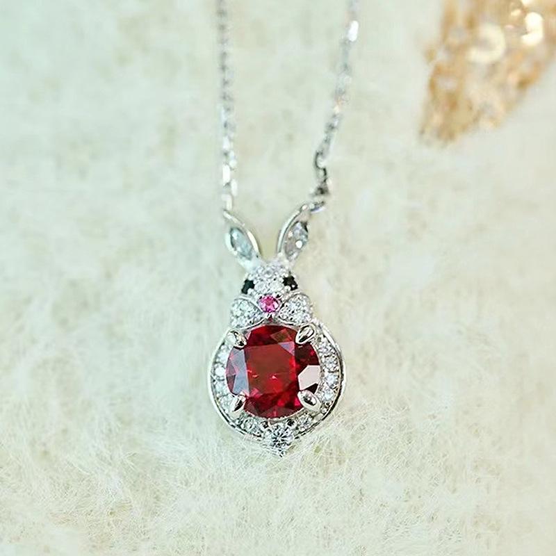 Xiancan Jewelry S925 Silver Rabbit Pendant Necklace with 8.0mm Red High Carbon Diamond S925 Silver
Xiancan Jewelry S925 Silver Rabbit Pendant Necklace with 8.0mm Red High Carbon Diamond S925 Silver