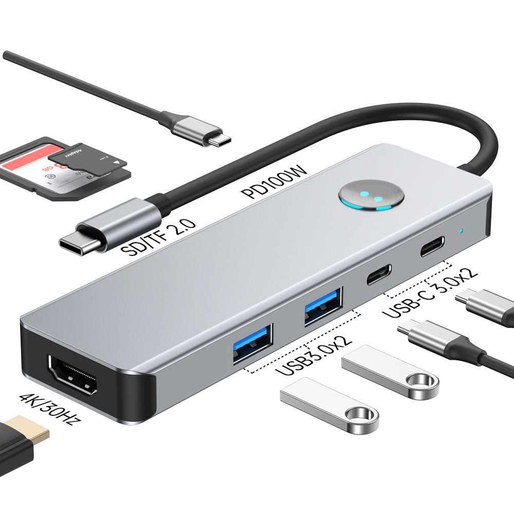 2419 Хаб Type-C 8 в 1 Док-станція 4K HD SD/TF USB3.0 PD 100 Вт Адаптер для ноутбуків з функцією вимкнення екрана однією кнопкою As Shown A
2419 Хаб Type-C 8 в 1 Док-станція 4K HD SD/TF USB3.0 PD 100 Вт Адаптер для ноутбуків з функцією вимкнення екрана однією кнопкою As Shown A