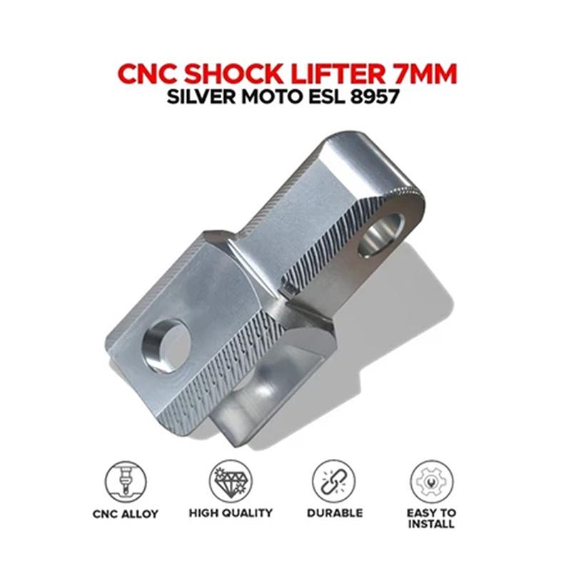 Cnc Shock Lifter 7Mm Moto-Esl-8957 Cnc Alloy Shock Extension For Motorcycle 1pcs срібний
Cnc Shock Lifter 7Mm Moto-Esl-8957 Cnc Alloy Shock Extension For Motorcycle 1pcs срібний