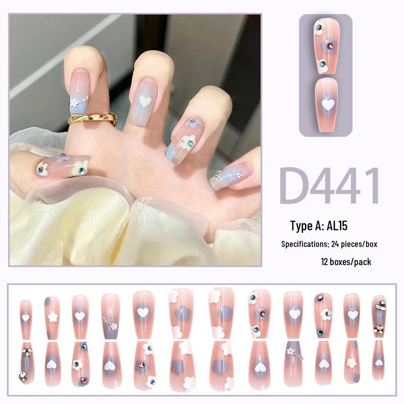 Blue Gradient Heart & Flower Nail Stickers with Small Diamonds - Detachable Manicure Pieces.
Blue Gradient Heart & Flower Nail Stickers with Small Diamonds - Detachable Manicure Pieces.