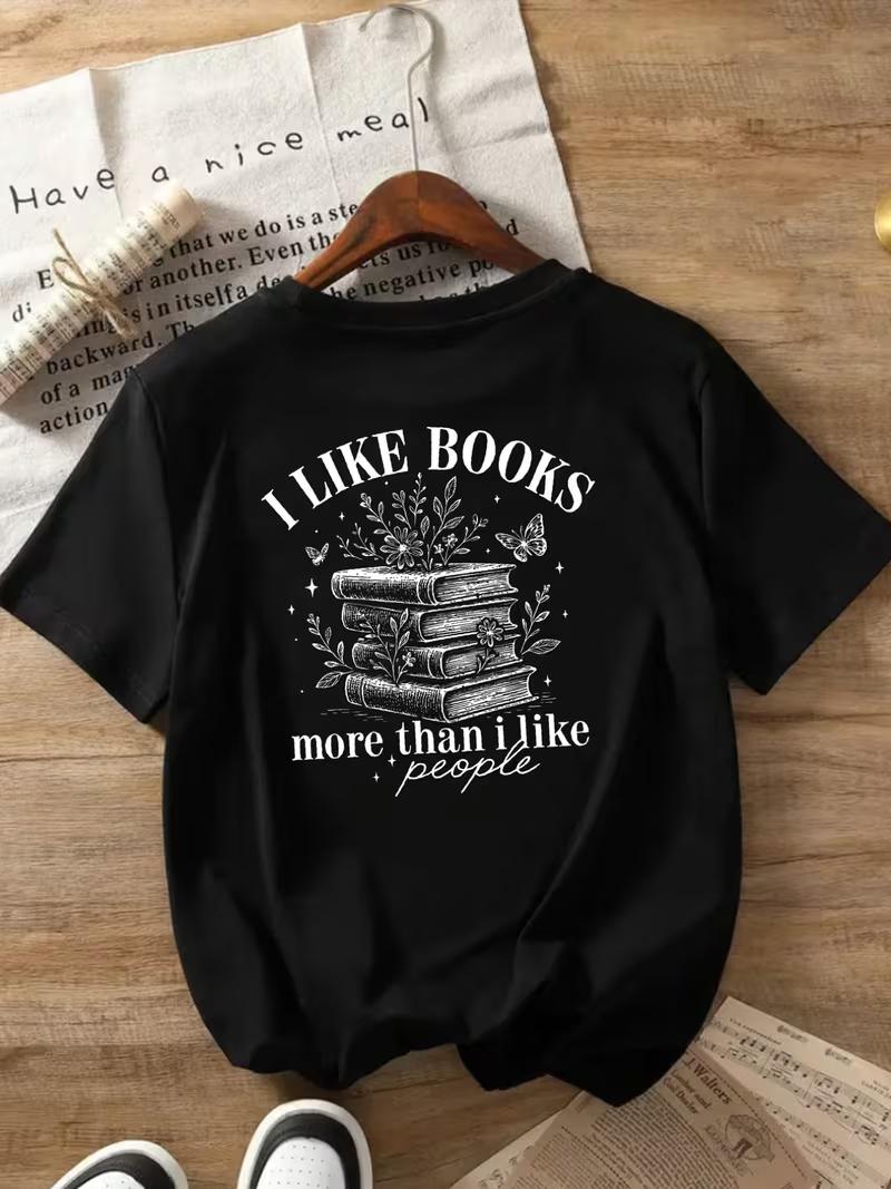 Womens Black Short Sleeve TShirt I Like Books More Than I Like PeopleFront Print with Floral Book Design Top for Book Lovers 4XL
Womens Black Short Sleeve TShirt I Like Books More Than I Like PeopleFront Print with Floral Book Design Top for Book Lovers 4XL