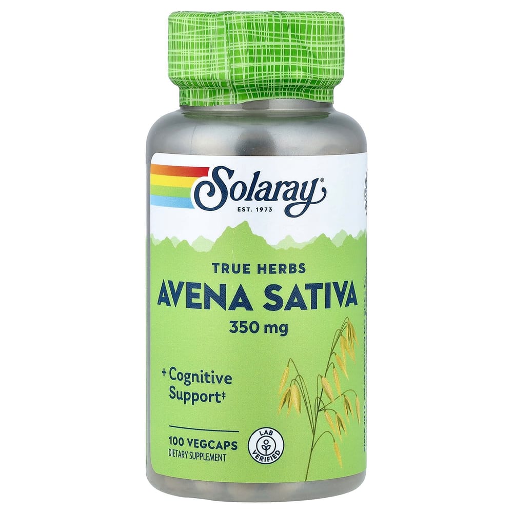 Solaray True Herbs Avena Sativa 350mg Veggie Capsules, 100 Count
Solaray True Herbs Avena Sativa 350mg Veggie Capsules, 100 Count