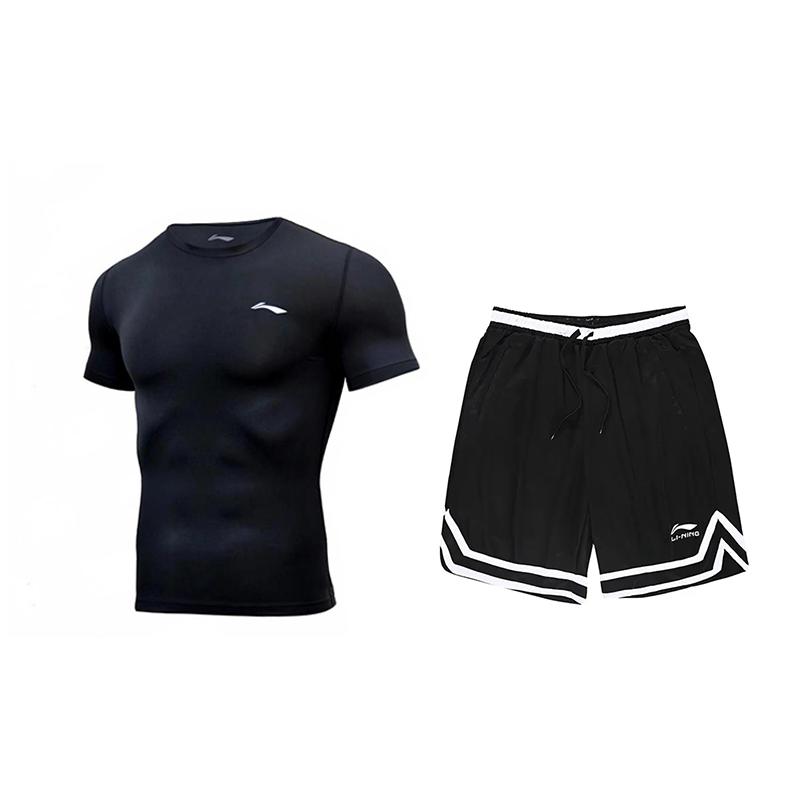 Костюм спортивный повседневный с коротким рукавом, быстросохнущий, удобный, модный, с принтом логотипа Li Ning, унисекс, черный AUDSB29-1+YAPV001-1 M
Костюм спортивный повседневный с коротким рукавом, быстросохнущий, удобный, модный, с принтом логотипа Li Ning, унисекс, черный AUDSB29-1+YAPV001-1 M