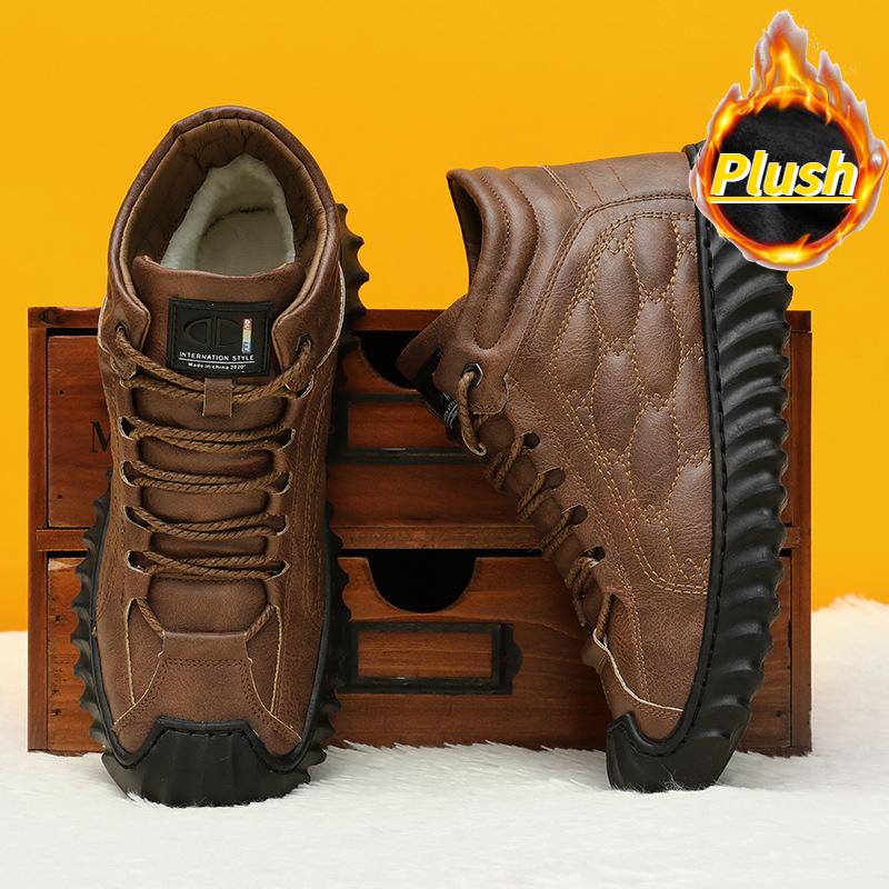 Хлопковая обувь, мужская новая зимняя плюшевая теплая кожаная обувь, уличная мужская обувь с высоким берцем, универсальная повседневная обувь для среднего и пожилого возраста 44 коричневый
Хлопковая обувь, мужская новая зимняя плюшевая теплая кожаная обувь, уличная мужская обувь с высоким берцем, универсальная повседневная обувь для среднего и пожилого возраста 44 коричневый