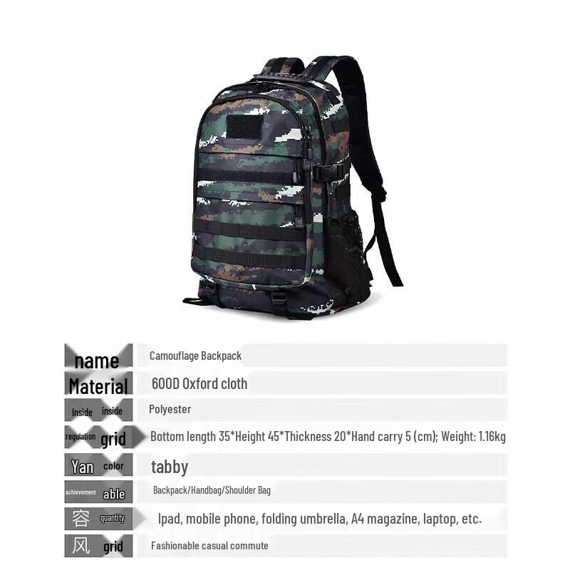 Tiger Stripe Camouflage Outdoor Backpack 1
Tiger Stripe Camouflage Outdoor Backpack 1