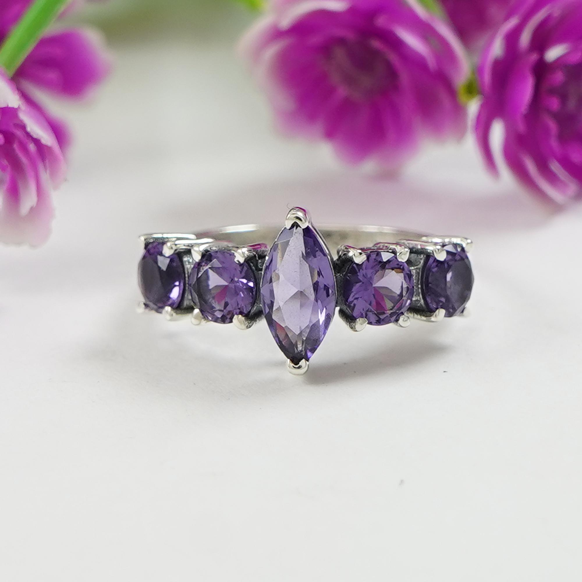 Multi Amethyst Ring, Eternity Band Ring, Handmade 925 Sterling Silver, Marquise Round Stone Ring, Wedding Ring, Purple Gemstone Ring 12
Multi Amethyst Ring, Eternity Band Ring, Handmade 925 Sterling Silver, Marquise Round Stone Ring, Wedding Ring, Purple Gemstone Ring 12