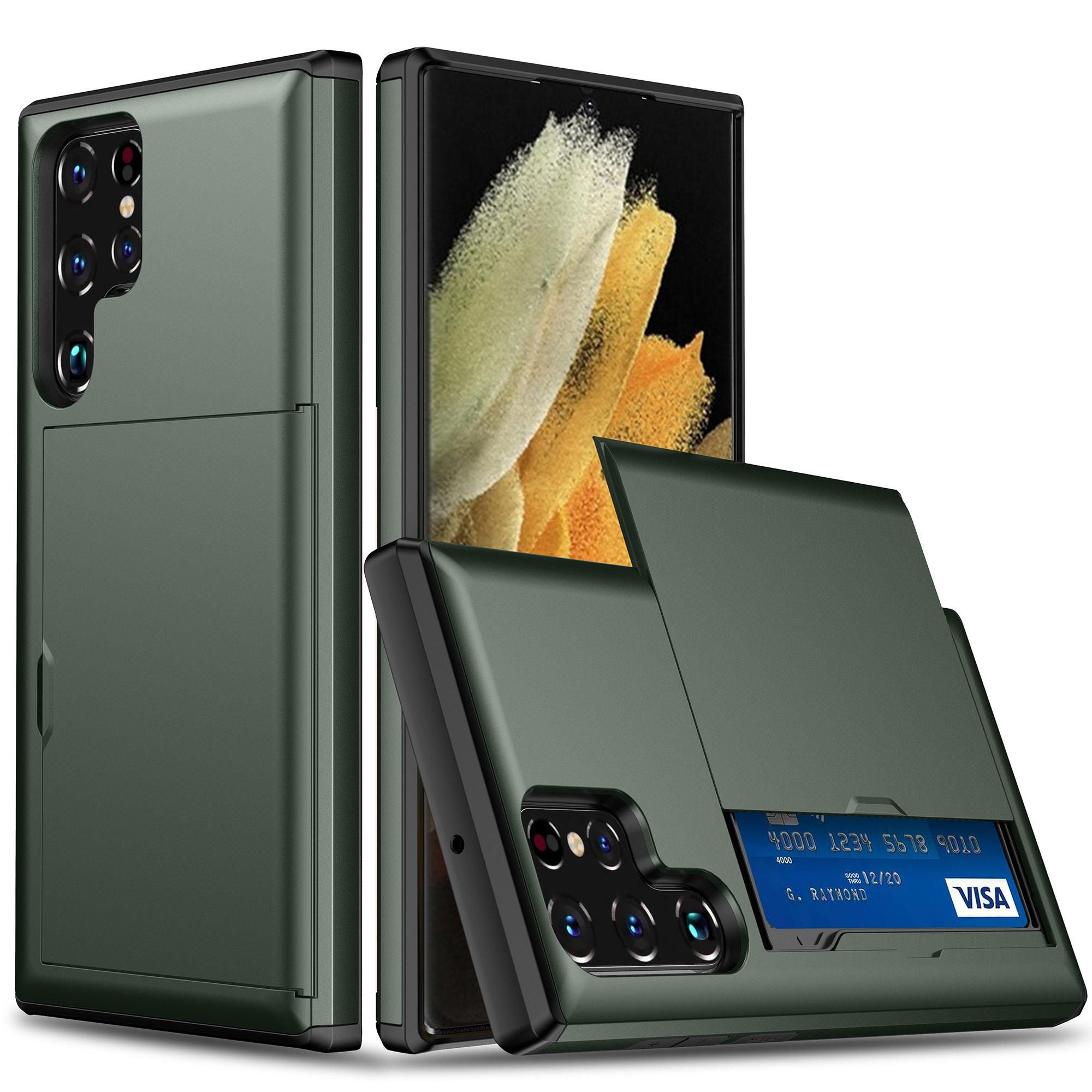 For Samsung Galaxy S24 Ultra Case TPU+PC Phone Cover with Card Holder Army Green
For Samsung Galaxy S24 Ultra Case TPU+PC Phone Cover with Card Holder Army Green