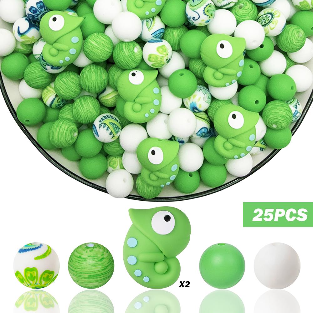 25/33PCS chameleon series silicone bead set, perfect for DIY handmade crafts such as keychains, necklaces, bracelets, etc
25/33PCS chameleon series silicone bead set, perfect for DIY handmade crafts such as keychains, necklaces, bracelets, etc