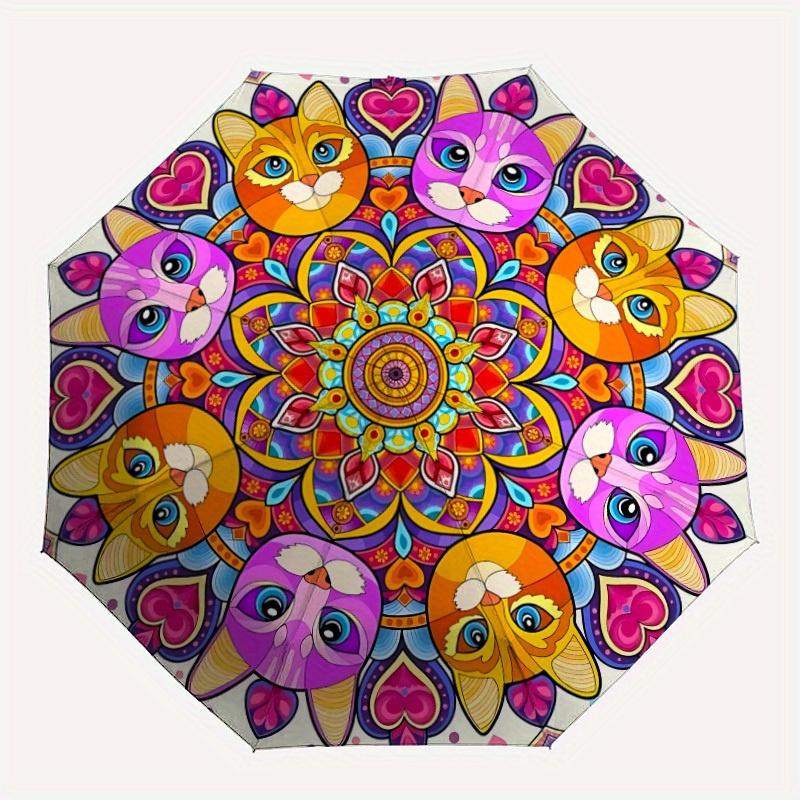 1pc Colorful Cats Mandala Automatic Open/close Folding Umbrella, Compact Portable Travel Umbrella, Perfect Birthday/Christmas, Cute Umbrella
1pc Colorful Cats Mandala Automatic Open/close Folding Umbrella, Compact Portable Travel Umbrella, Perfect Birthday/Christmas, Cute Umbrella