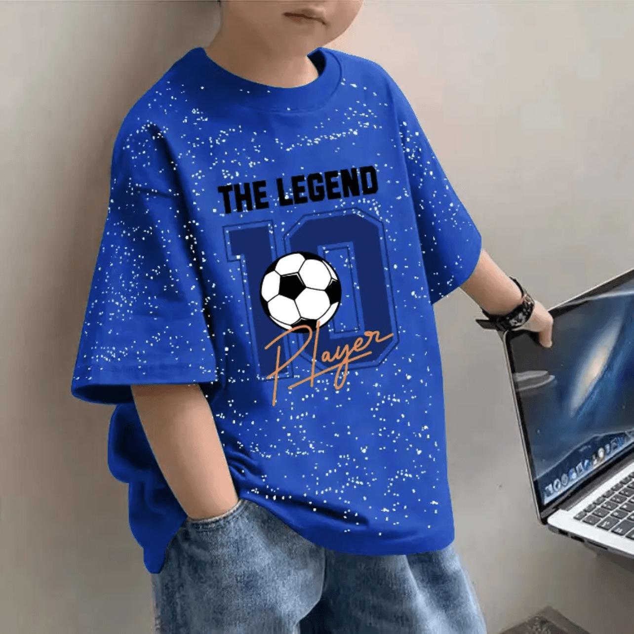 Мальчиковая хлопковая футболка с коротким рукавом летняя для средних и больших детей повседневная красивая детская мальчиковая с футбольным принтом топы 120cm
Мальчиковая хлопковая футболка с коротким рукавом летняя для средних и больших детей повседневная красивая детская мальчиковая с футбольным принтом топы 120cm