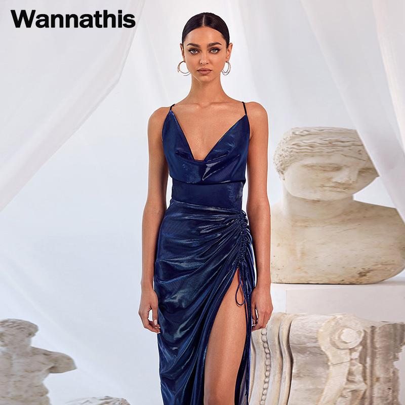 WannaThis Slit Hem Элегантное платье для вечеринок Спагетти Ремешок Тонкий воротник Синий блестящий женский вечернее платье 2021
WannaThis Slit Hem Элегантное платье для вечеринок Спагетти Ремешок Тонкий воротник Синий блестящий женский вечернее платье 2021