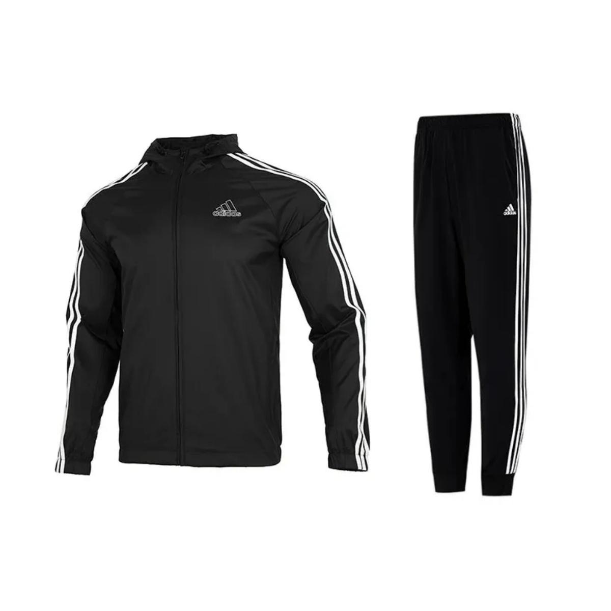 Adidas Zip Woven Hooded Long Sleeve Jacket Retro Striped Outdoor Long Pants Casual Sports Suit Men suit Black HE4322+H46105 S
Adidas Zip Woven Hooded Long Sleeve Jacket Retro Striped Outdoor Long Pants Casual Sports Suit Men suit Black HE4322+H46105 S
