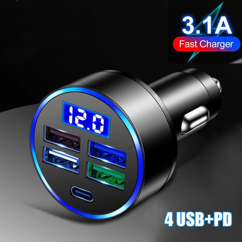 Быстрое автомобильное зарядное устройство с 4 портами Usb Type-c привело цифровой дисплей в реальном времени с обнаружением напряжения
Быстрое автомобильное зарядное устройство с 4 портами Usb Type-c привело цифровой дисплей в реальном времени с обнаружением напряжения