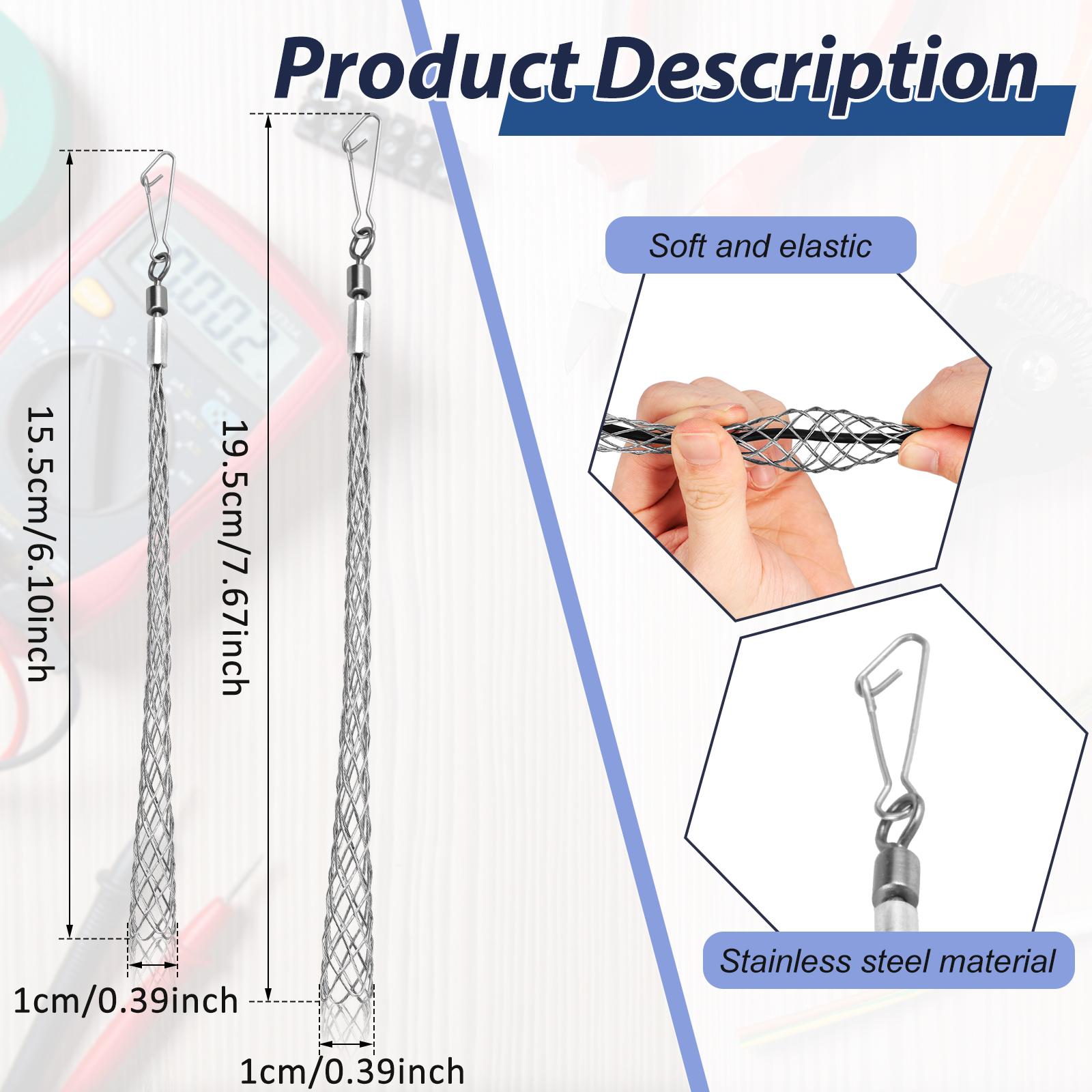 4PCS Cable Puller Wire Grip Stainless Steel Metal Cable rod Pulling Socks Mesh Puller Antislip Pipe Conduit Pull Net Cover
4PCS Cable Puller Wire Grip Stainless Steel Metal Cable rod Pulling Socks Mesh Puller Antislip Pipe Conduit Pull Net Cover