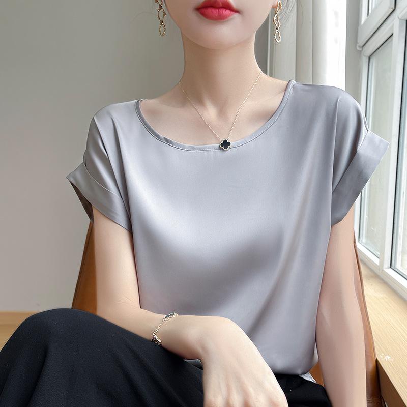 Satin Summer Ice Silk Women s Plus Size Round Neck Short Sleeve Casual T-shirt XL (125-135 jin)
Satin Summer Ice Silk Women s Plus Size Round Neck Short Sleeve Casual T-shirt XL (125-135 jin)