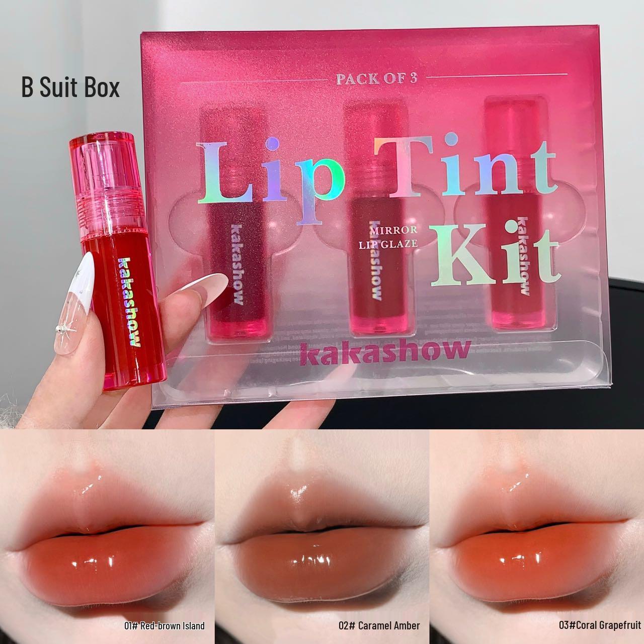 Kakashow Mirror Lip Glaze Set: Long-lasting, Moisturizing, Easy-to-Apply Plumping Lipstick Gift Set 3*3g
Kakashow Mirror Lip Glaze Set: Long-lasting, Moisturizing, Easy-to-Apply Plumping Lipstick Gift Set 3*3g