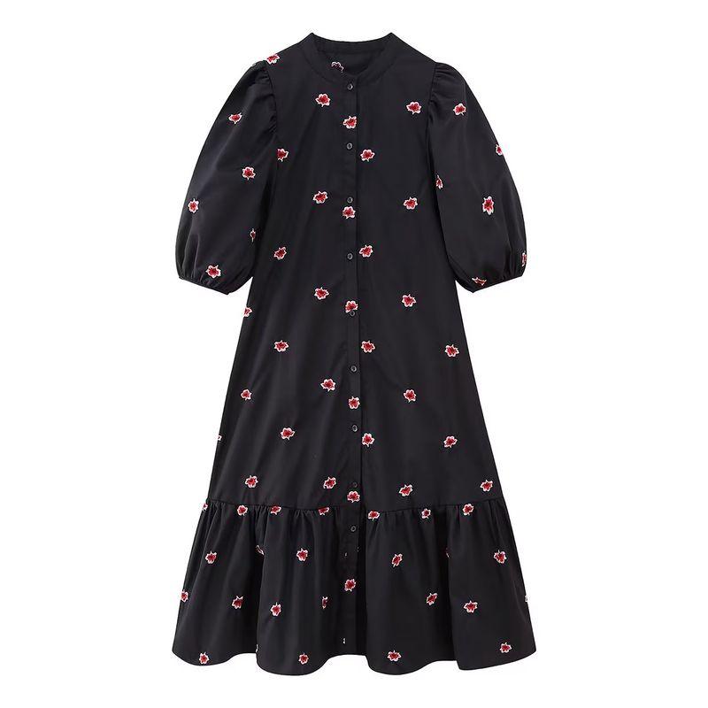 Women s New Fashion Wind Dress Florals Embroider Black S
Women s New Fashion Wind Dress Florals Embroider Black S
