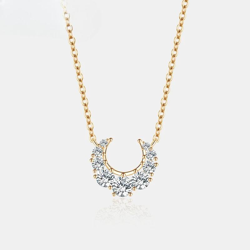 Full Moissanite Necklace for Women Pure Silver Moon Design Laboratory Diamond Pendant Fashion Luxury Jewelry 45cm&Total-0.66CT рожевий колір золота
Full Moissanite Necklace for Women Pure Silver Moon Design Laboratory Diamond Pendant Fashion Luxury Jewelry 45cm&Total-0.66CT рожевий колір золота